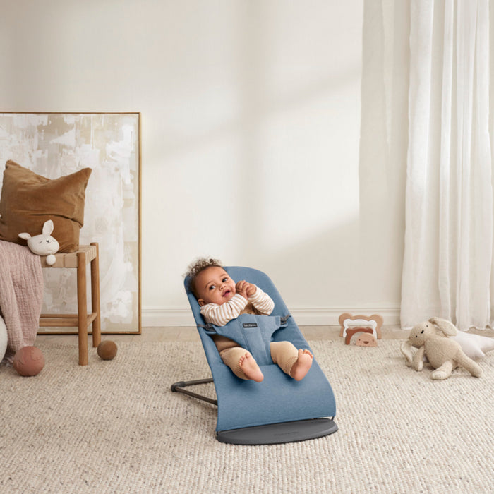 BabyBjorn - Wipstoeltje Bliss - Geweven Mélange Blauw