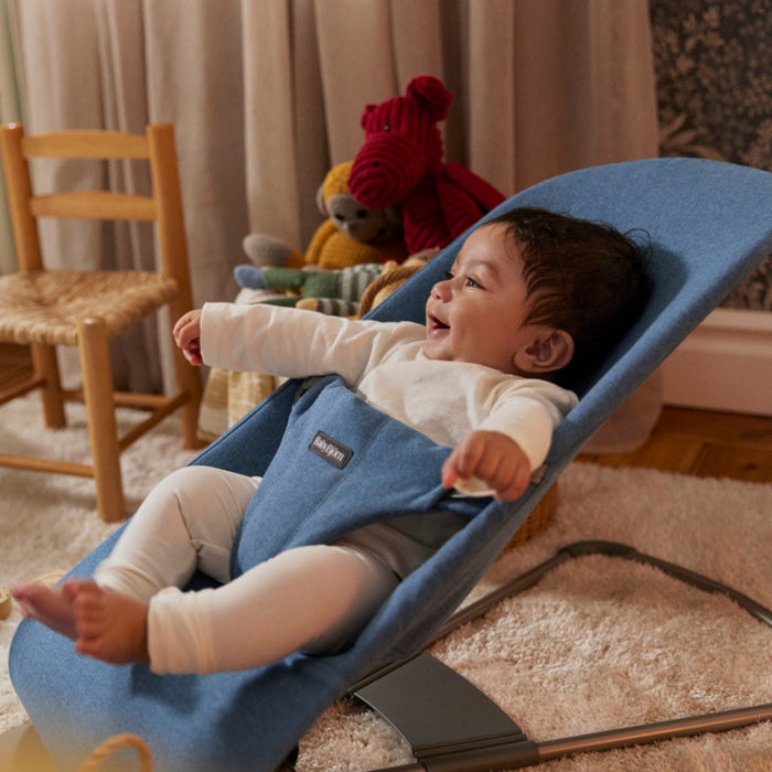 BabyBjorn - Wipstoeltje Bliss - Geweven Mélange Blauw