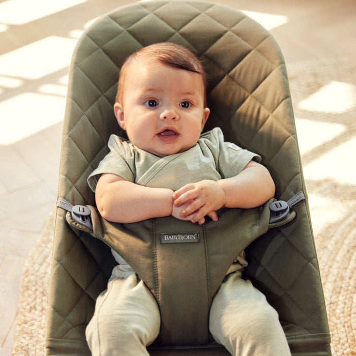 Babybjorn - Wipstoeltje Bliss  - Geweven klassieke quilt Donkergroen