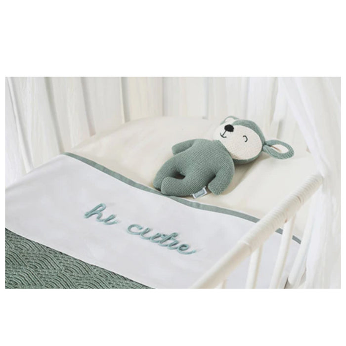 Jollein- Laken Wieg 75x100cm Hi cutie - Ash Green