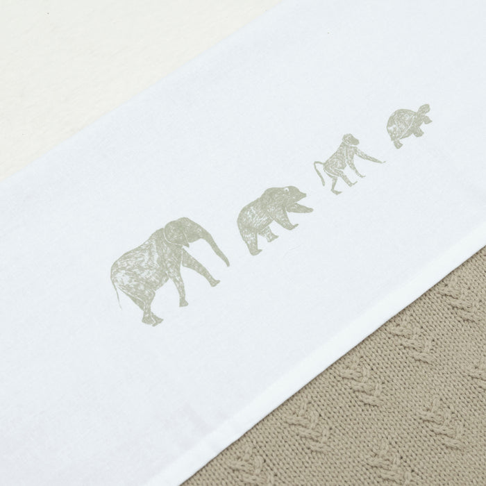Jollein - Laken Wieg 75x100cm - Animals of the world - Olive Green