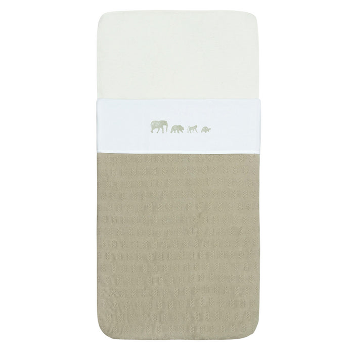 Jollein - Laken Wieg 75x100cm - Animals of the world - Olive Green