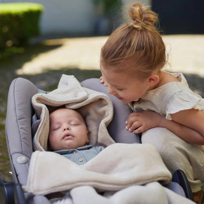 Jollein - Voetenzak groep 0+ 3/5 punts gordel Basic Knit - Nougat