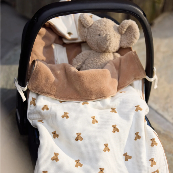 Jollein - Voetenzak groep 0+ 3/5 punts gordel Mini Teddy Bear Waffle