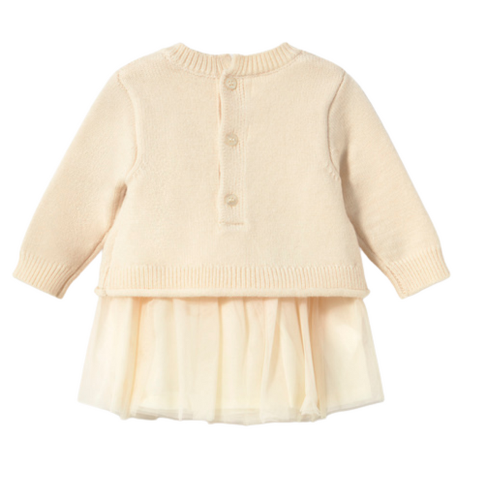 Mayoral - Tricot/tulle dress Cream