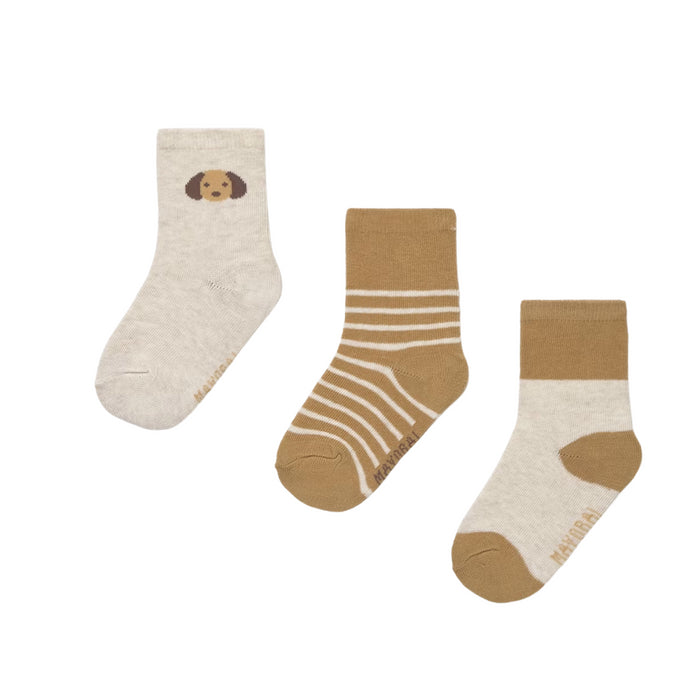 Mayoral - 3-pair sock set Caramel