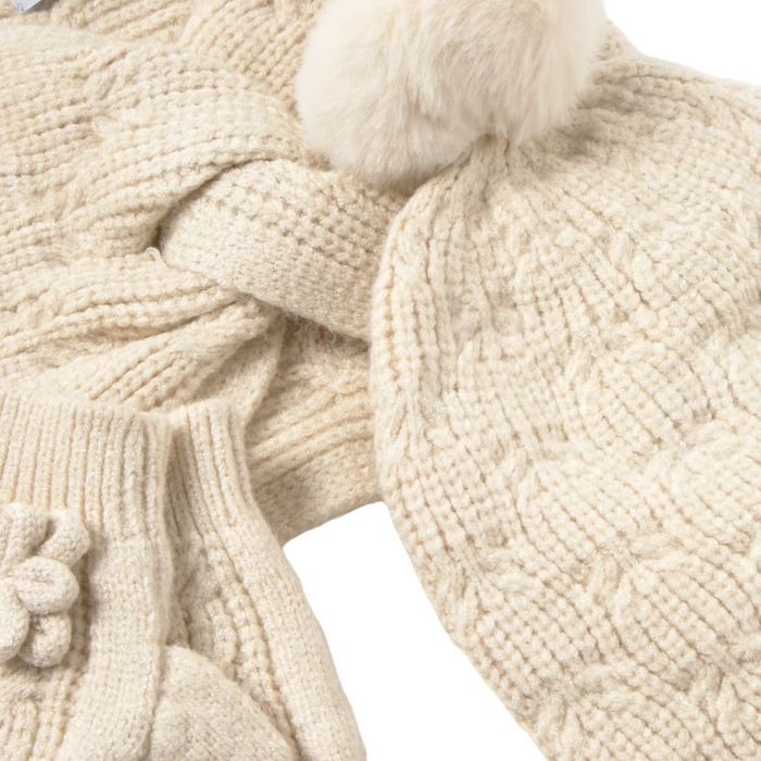 Mayoral - Knit hat and neck warmer set H. Milk