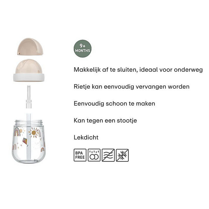 Mepal - rietjesbeker mio 300 ml - Sunshine & rainbow