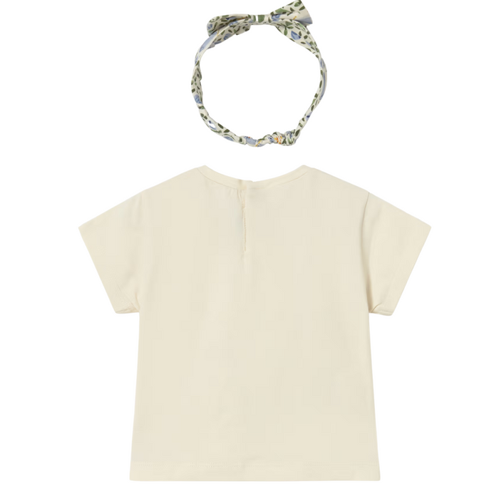 Mayoral - T-shirt met bedrukte haarband voor baby