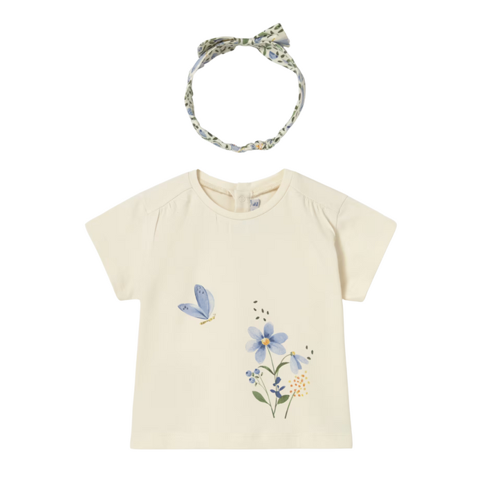 Mayoral - T-shirt met bedrukte haarband voor baby