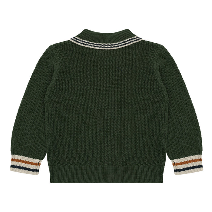 Hust and Claire - Pelle polo cardigan - Deep Ivy