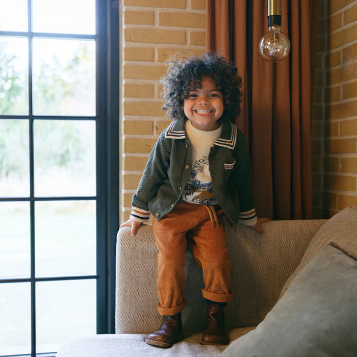 Hust and Claire - Pelle polo cardigan - Deep Ivy