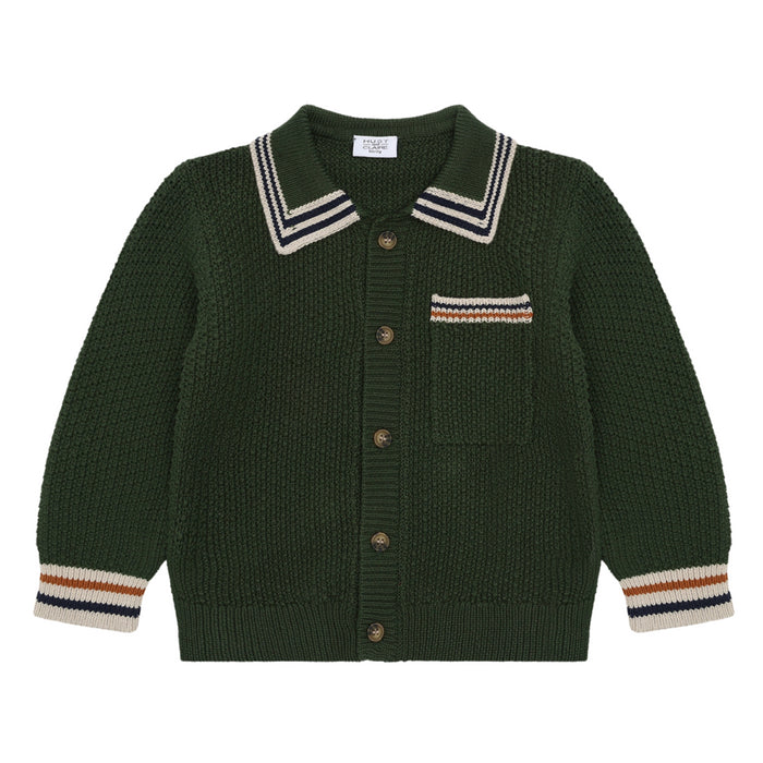 Hust and Claire - Pelle polo cardigan - Deep Ivy