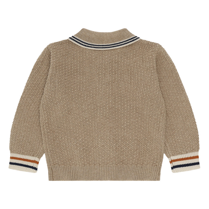 Hust and Claire - Pelle polo cardigan - Biscuit