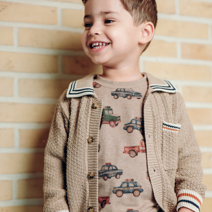 Hust and Claire - Pelle polo cardigan - Biscuit