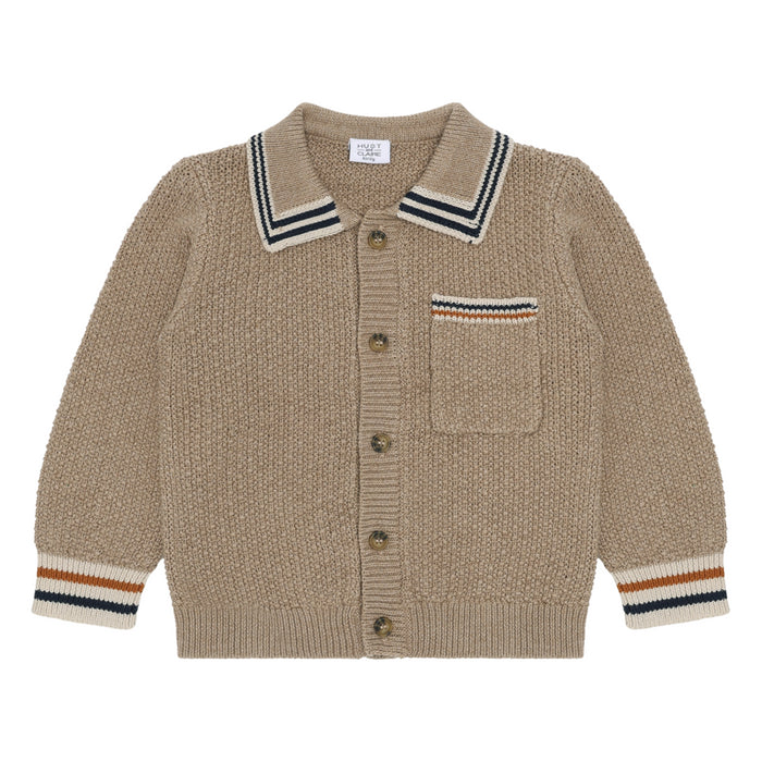Hust and Claire - Pelle polo cardigan - Biscuit