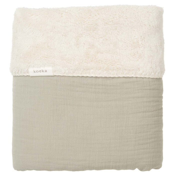 Koeka - Wiegdeken Teddy Faro sage (75x100 cm)