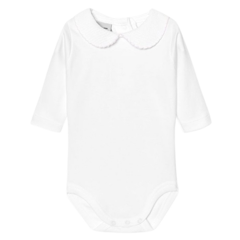 Babidu - Body met lange mouwen en kraagje - Wit