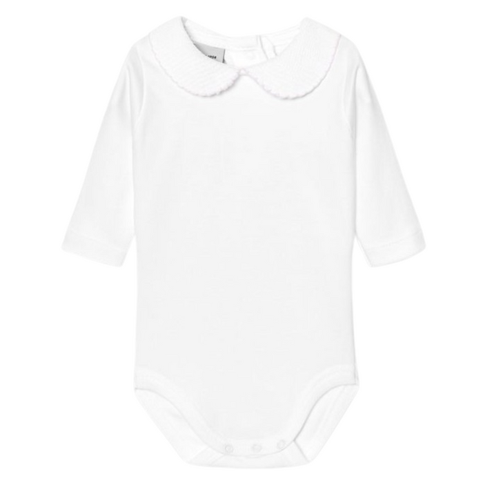 Babidu - Body met lange mouwen en kraagje - Wit