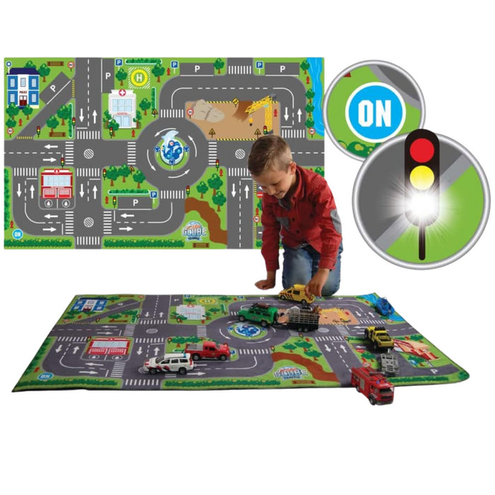 Hape - City antislip speelmat met interactieve verkeerslichten