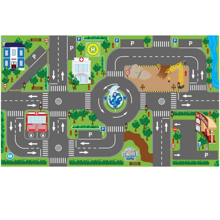 Hape - City antislip speelmat met interactieve verkeerslichten