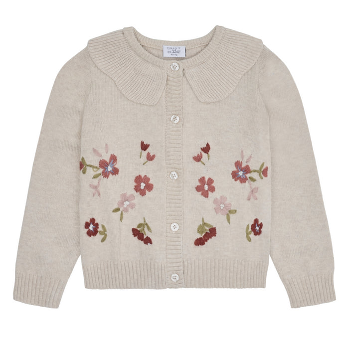 Hust and Claire - Camilia flower emb. - Wheat Melange