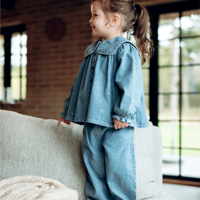 Hust and Claire - Theresa denim with studs - Blue denim