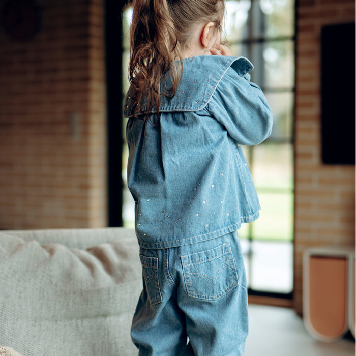 Hust and Claire - Theresa denim with studs - Blue denim