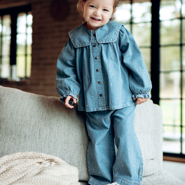 Hust and Claire - Theresa denim with studs - Blue denim