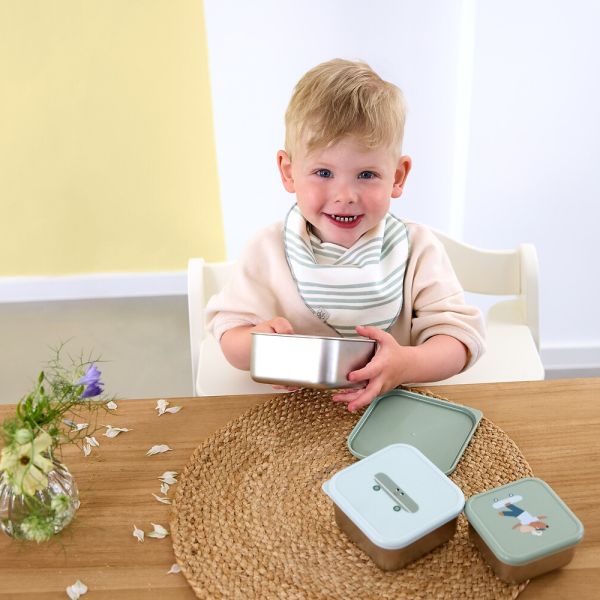 Lassig - Snackbox Stainless Steel 3 pcs Tiny team Dog