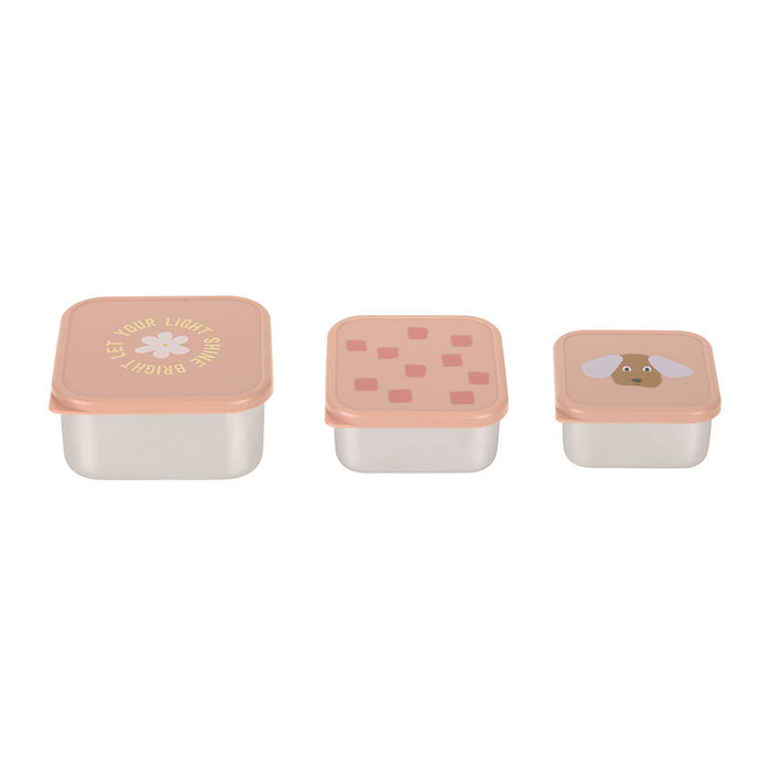 Lassig - Snackbox Stainless Steel 3 pcs Pattern Party Rose
