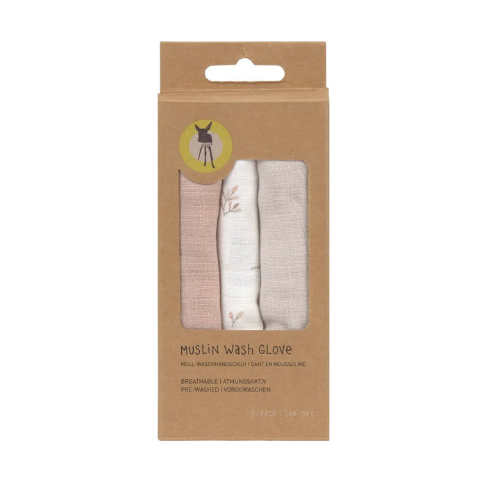 Lassig - Muslin Wash Glove Set 3 pcs Miracle of Nature