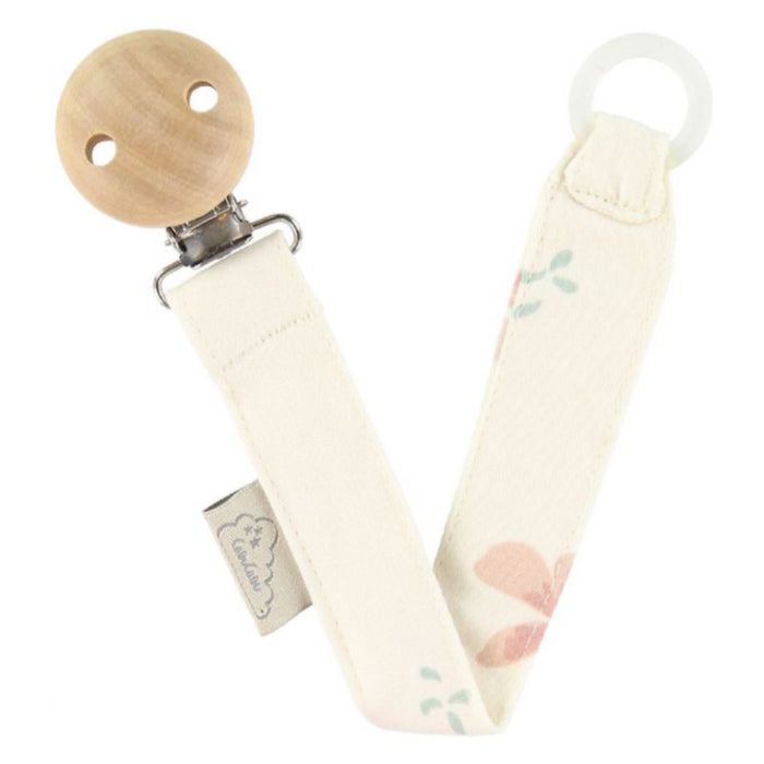 Camcam - Pacifier Holder - Gots P62 Windflower Cream