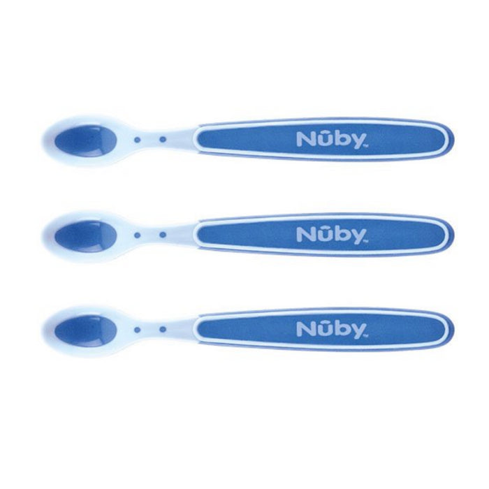Nuby - Gepatenteerde warmtegevoelige lepels met zachte rand - 3st - 3m+