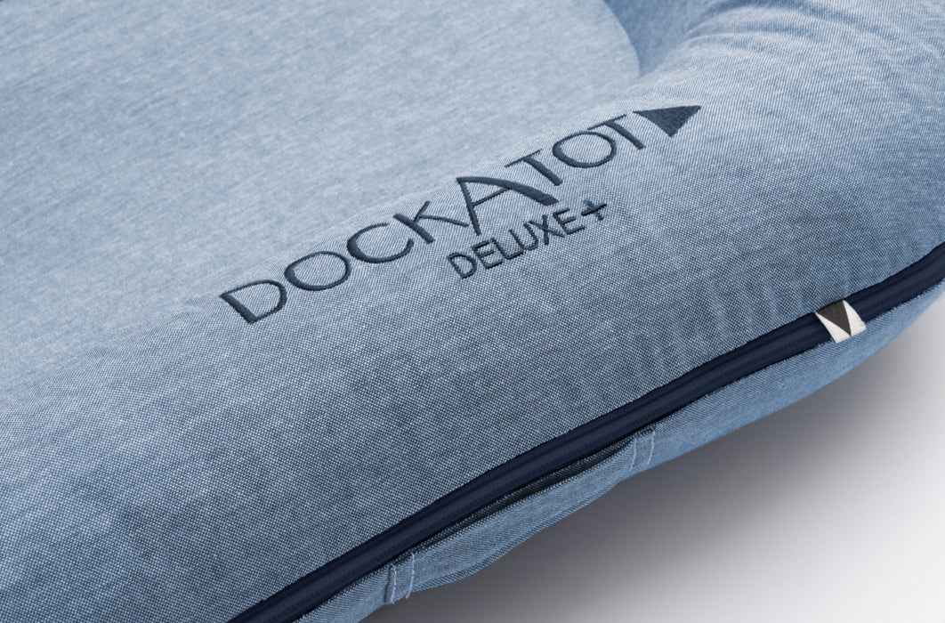 DockATot - Deluxe+ Dock Indigo Blue - True blue chambray