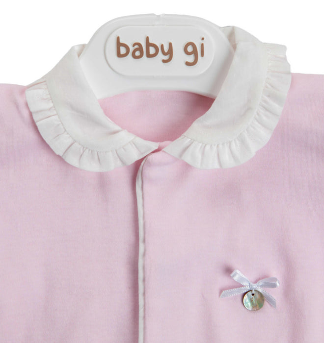 Baby Gi - Babypakje in roze met kraagje in wit