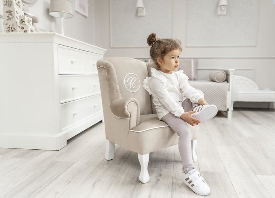 Caramella - Schommelstoel voor kindjes in beige velours