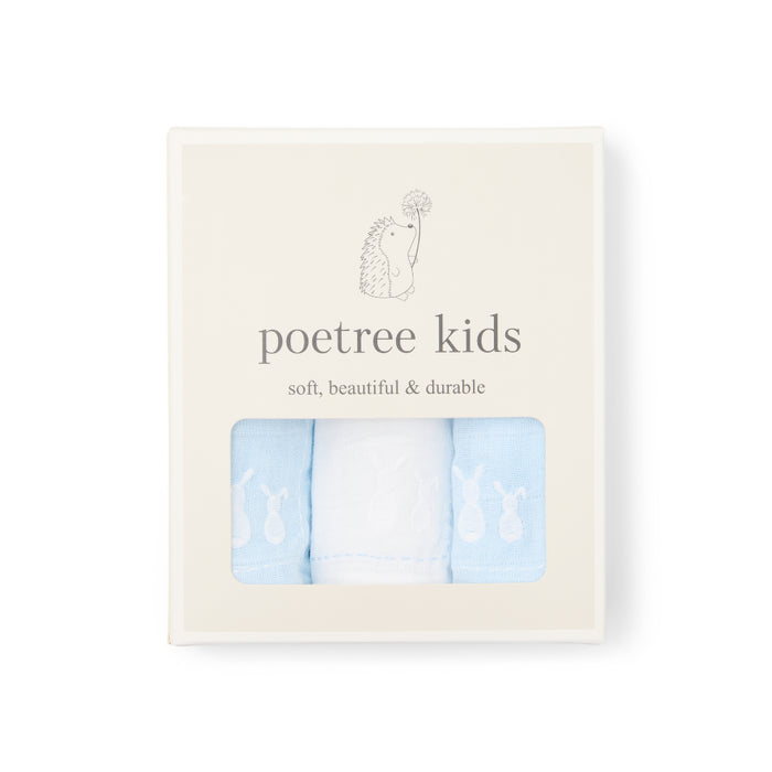 Poetree - Tetra doekjes licht blauw/wit/licht blauw