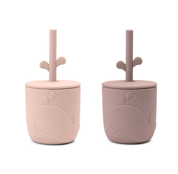 Done by Deer - Peekaboo straw cup 2-pack Wally Powder