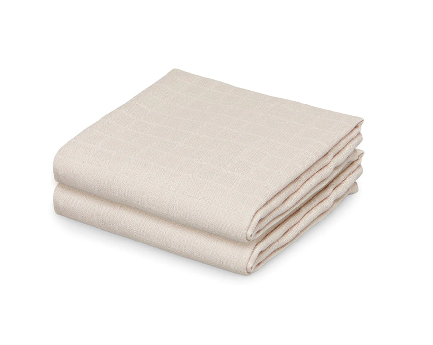Camcam - Muslin Cloth, Printed - Gots - 2 Pack 70x70 - Light Sand