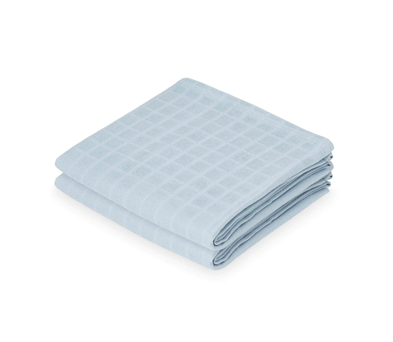 Camcam - Muslin Cloth, Printed - Gots - 2 Pack 70x70 - Dusty Blue