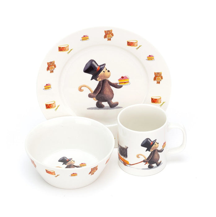 Jellycat - Bashful Monkey Bowl. Cup & Plate 20 cm