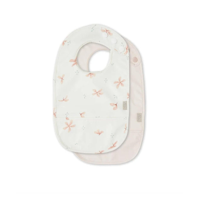 Camcam - Bib W/ Pocket. 2 Pack Windflower Creme/Blossom Pink