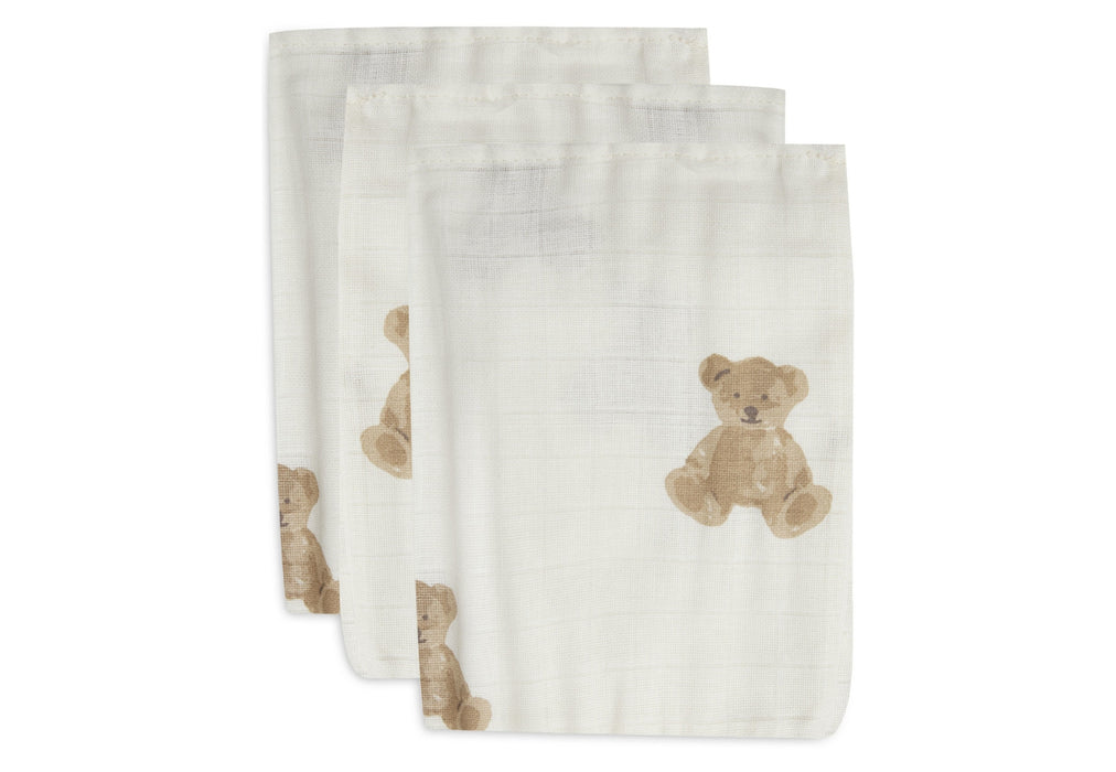 Jollein - Washandje Hydrofiel Teddy Bear - 3 Stuks