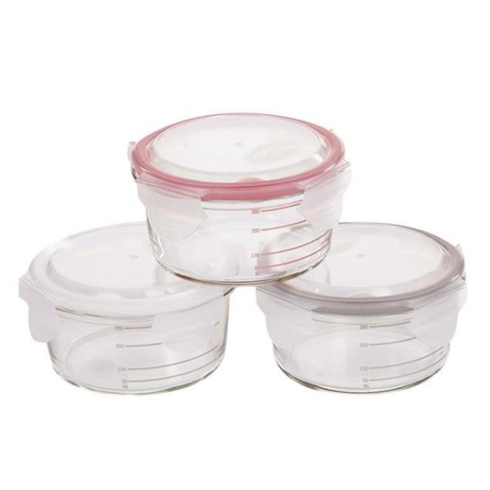 Bo Jungle - B-Bowls Glass White-Grey-Pink (3pcs)