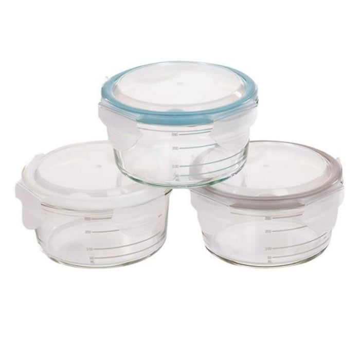 Bo Jungle - B-Bowls Glass White-Grey-Blue (3pcs)