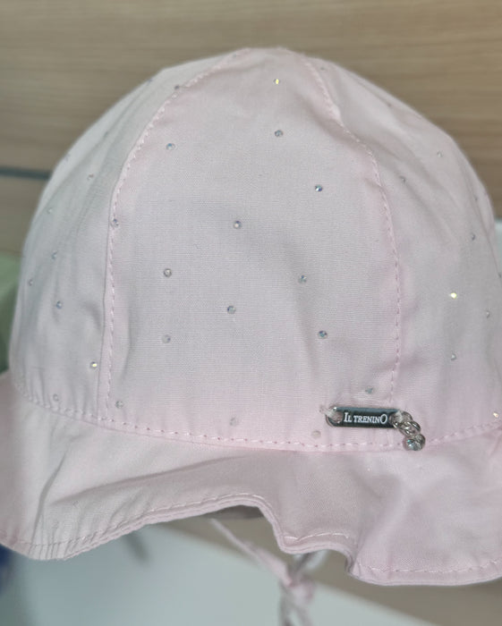 Il Trenino - Zonnehoedje in zacht roze met mini strass steentjes