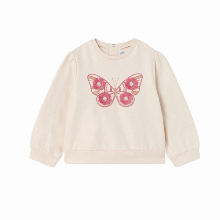 Mayoral - Sweater beige met vlinder