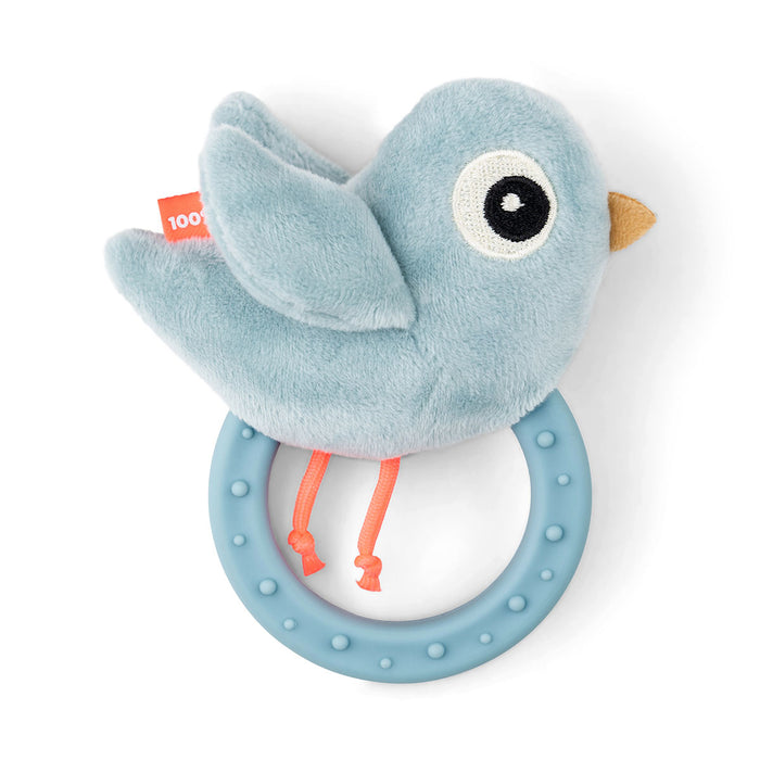 Done by Deer - Sensory rattle w/teether Birdee Blue