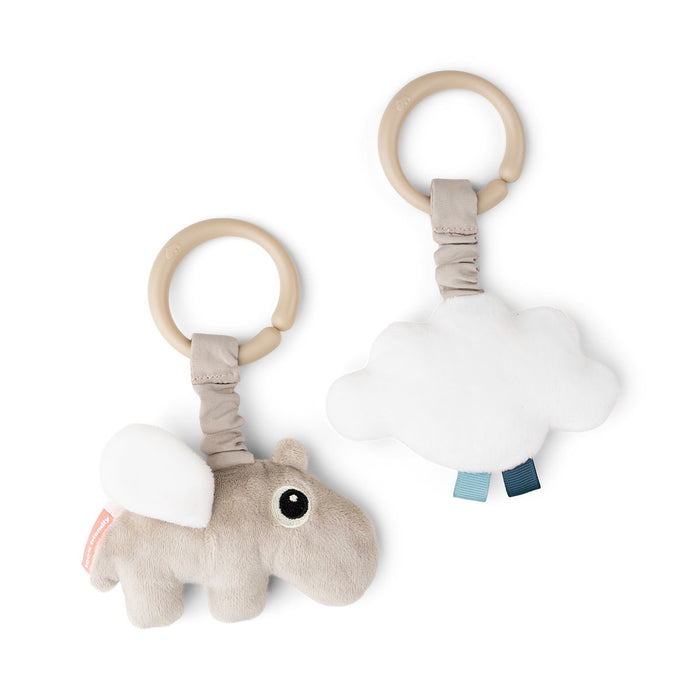 Done by Deer - Hanging activity toy 2 pcs Happy clouds Sand